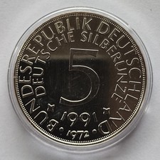 1 UNZE 999 SILBER - 5 DM /