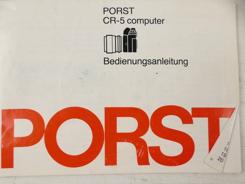 Porst computer - porst, cr-5
