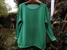 Gr.2XL  46-48 akt CECL grasgrün weiß Muster Winterpullover doubleside Saumband