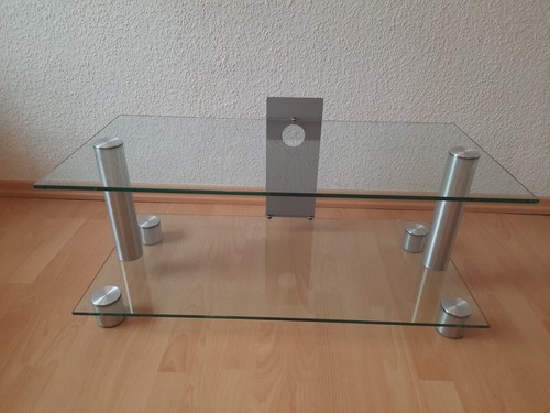 Tisch glas edelstahl - tv-tisch,, glas/edelstahl