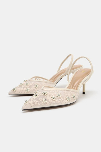 Zara slingback aus mesh mit - zara,