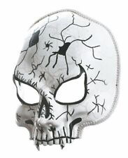 Halbmaske Totenkopf - weiß  Federmaske Karnevalmaske Faschingsmaske