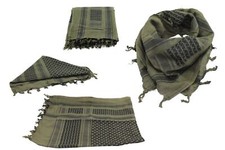 MIL-TEC SHEMAG Schwarz/Oliv Halstuch Schal PLO Pali Kopf Tuch Baumwolle Bandana