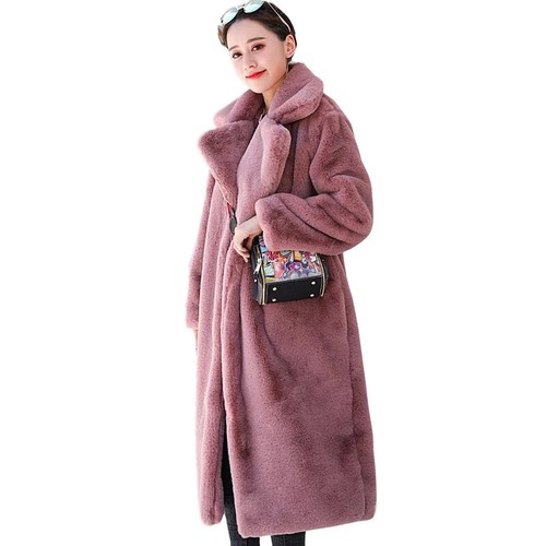 Damen kunstfell langer mantel - damen,