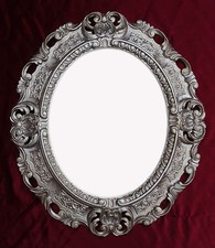 Wandspiegel Spiegel ALTSILBER OVAL 45 x 38 cm BAROCK Antik REPRO Vintage 345 26*