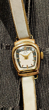 Glashütte Gub 60er Damen Uhr Hufeisen form Gold Plated Vintage Made in Germany 