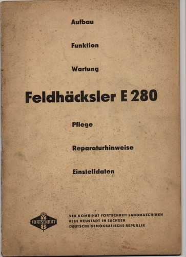 Feldhäcksler e280 aufbau - e280,