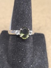 925 Moldavit Ring Größe 5