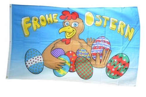 Fahne frohe ostern henne - frohe,