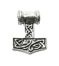 Anhänger Thors Hammer Mjölnir infinity norse Wikinger ID4,5 mm 26x20mm