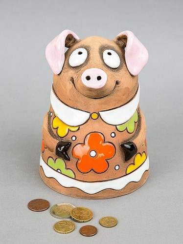 Spardose keramik schwein mit - *schwein,