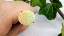 Edelopal Cabochon 3,3ct, Freiform rund, 13,5x3mm, Brasilien, Multicolor