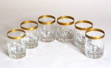 Vintage 6 Whisky-Gläser mit Goldrand # 3712