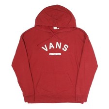 VANS Herren Rot Pullover Hoodie M Baumwolle Logo Hoodie