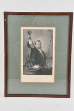 N91Q08- Kupferstich Porträt des Malers Peter Hasenclever signiert AH Payne 