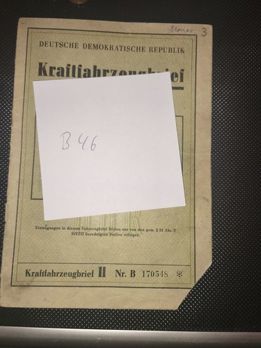 Ddr kfz brief - kfz, awo