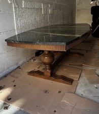 Couchtisch Holz mit Marmorplatte   Holz/Marmor