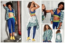 Zumba Button Down Flanell Karo