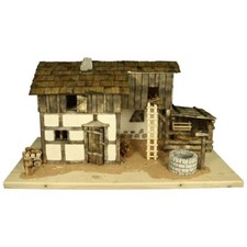 Weihnachtskrippe Heu-Alm incl. Beleuchtung + Trafo und Verteilung