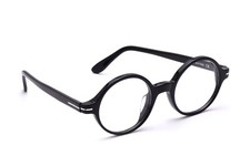 Runde Brille Unisex Fassung Mod. Spenky Schwarz 47 - 20 mm Made in Italy 