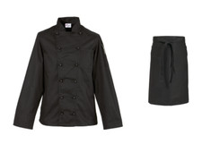 Kochjacke schwarz langarm - , gr