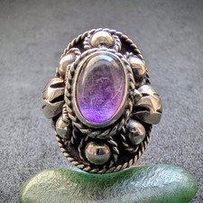 Vintage Gift Ring Amethyst Sterling Silber 925 Taxco Maxico RG 60