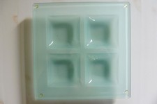 Dekoschale mit Deckel und 4 Fächern, Glas, viereckig, 22,5 cm