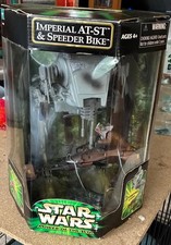 Star Wars Power of the Jedi Imperial AT-ST Speeder Bike mit Ewok Figur Paploo