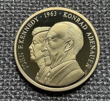 John F. Kennedy und Konrad Adenauer 1963 Deutschland Medaille Ø 40 mm