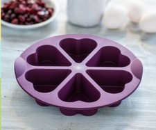 Tupperware Silikonform Herzchen Herzen Backen Backform Muffin Herz lila