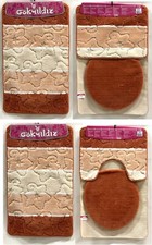 Badgarnitur  Badezimmergarnitur 3-Teilig Set 80 x 50cm WC Vorleger Badteppich