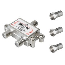 2-fach SAT Verteiler Splitter digital 3 Stück F-Stecker 5,2mm Ø Kabel TV Koaxial