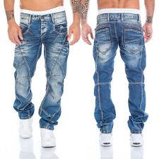 Cipo & Baxx Herren Regular Fit Jeans Hose Dicke Nähte Mens Pants 894 Blau 