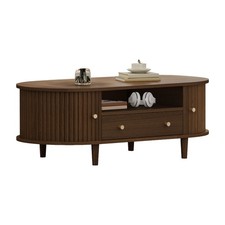 Couchtisch Oval Walnuss