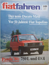 Fiat fahren 3/1986 Panda 750 L/Allrad Croma Topolino Ducato Uno Zubehör Clubs