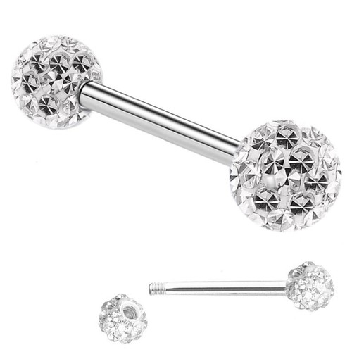 Glitzer hantel piercing - glitzer, hantel-piercing
