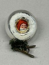 Alter Weihnachtsschmuck Reflexkugel mit Oblate Tinsel und Clip Federbaum 4114/20