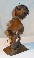 ✨Handgefertigte Kupfer Figur Mädchen mit Hund✨