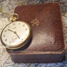 Taschenuhr LIP Bergbau im Etui Funktioniert Schöne Zustand Punzen 1949 France