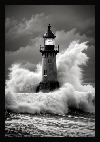Epischer leuchtturm gerahmtes - epischer,