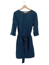 SISSY-BOY Blusenkleid Damen Gr. 36/S Blau Punkte Vintage Elegant Tunikakleid