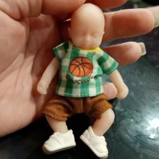 Mini 1,9" Mädchen Puppe + 3,9" Junge Puppe Weiche Vollsilikon Reborn Baby Puppen