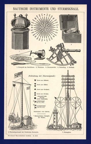 Druck anno 1896 nautik - -,