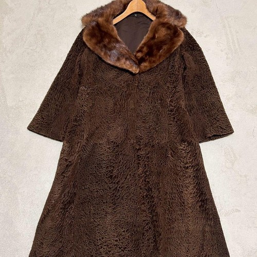 Karakul lamm pelzmantel - pelzmantel, braun