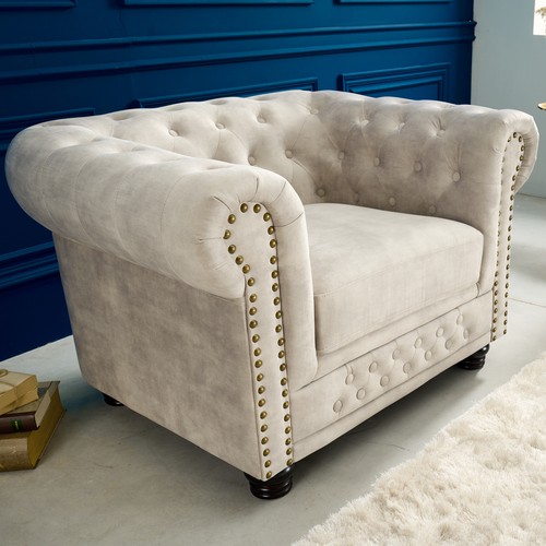 Chesterfield sessel 110cm samt - chesterfield,