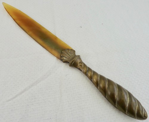 Brieföffner kuhhorn messing - brieföffner,