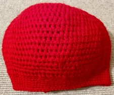 Beanie - Mütze Rot gehäkelt Handarbeit