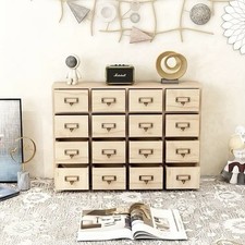 16 Schubladen Vintage Apothekerschrank Holz Schublade Box Aufbewahrung Natur  