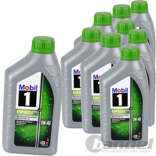 9x1l mobil esp 0w40 motoröl - mobil,