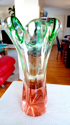 Große schwere glas vase - schwere,